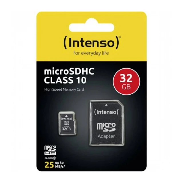 Micro SD Intenso 32GB Class10 3413480 + adapter