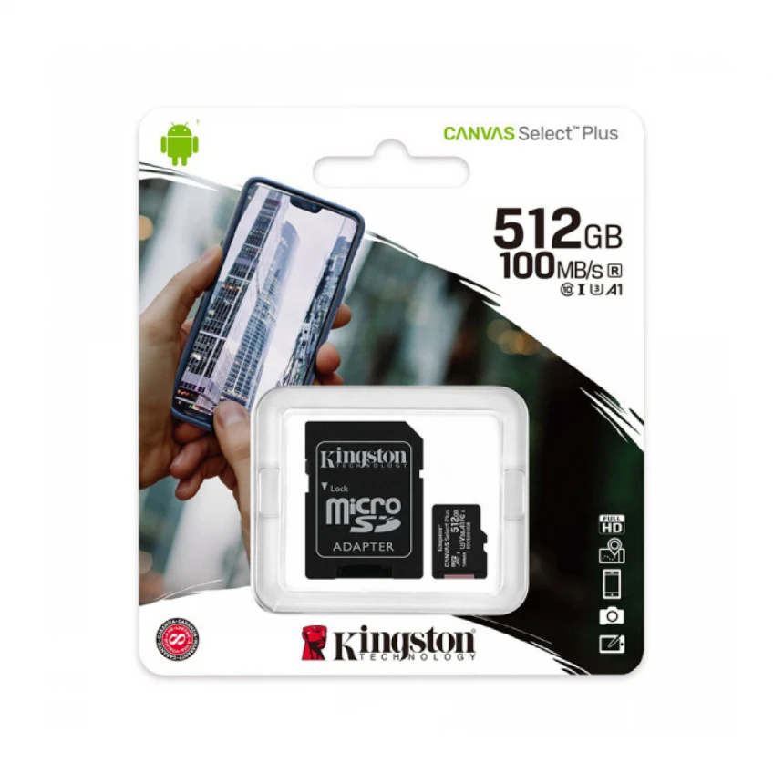 Micro SD Kingston 512GB Canvas Select Plus SDCS2/512GB +adapter