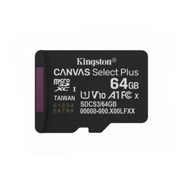 Micro SD Kingston 64GB Canvas Select Plus SDCS3/64GBSP bez adaptera