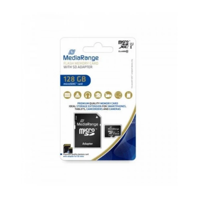 Micro SD Mediarange Germany 128GB SDXC UHS-1 MR945 + adapter
