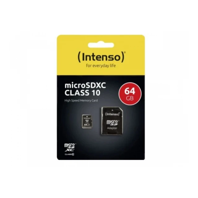 Micro SDXC Intenso 64GB Class10 3413490 + adapter