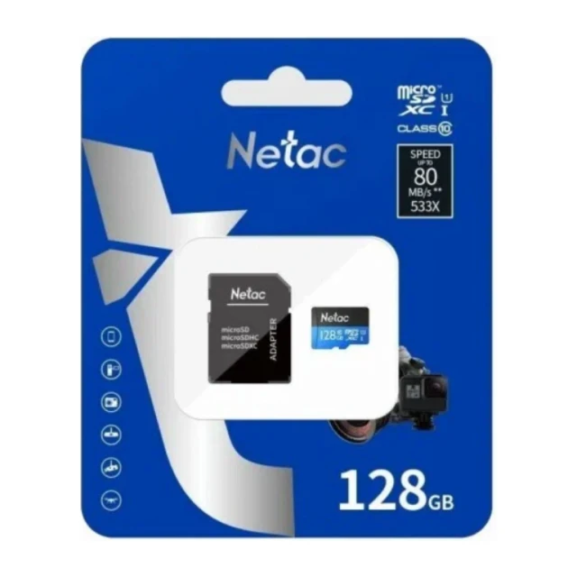 Micro SDXC Netac 128GB P500 Standard NT02P500STN-128G-R + SD adapter