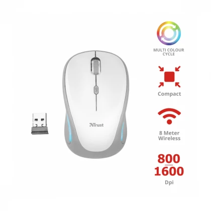 Miš TRUST Yvi FX bežični/1600dpi/bela