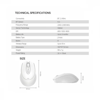Miš Wireless Fantech W192 beli