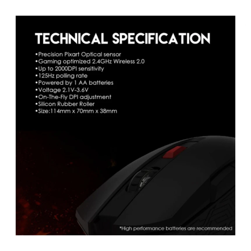 Miš Wireless Fantech WG10 Raigor II crni