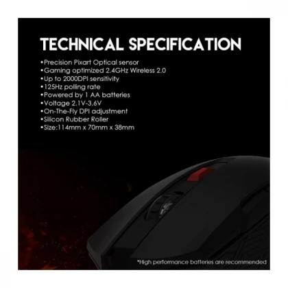 Miš Wireless Fantech WG10 Raigor II crni