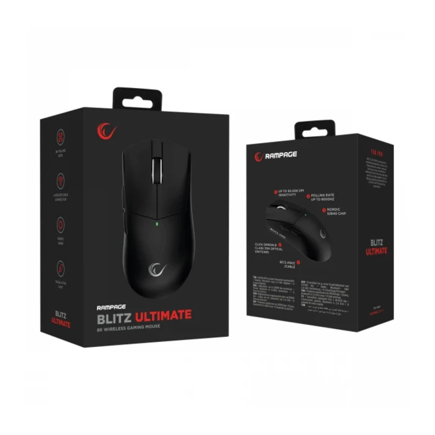 Miš Wireless/Bluetooth gaming Rampage BLITZ ULTIMATE 8K crni 41824