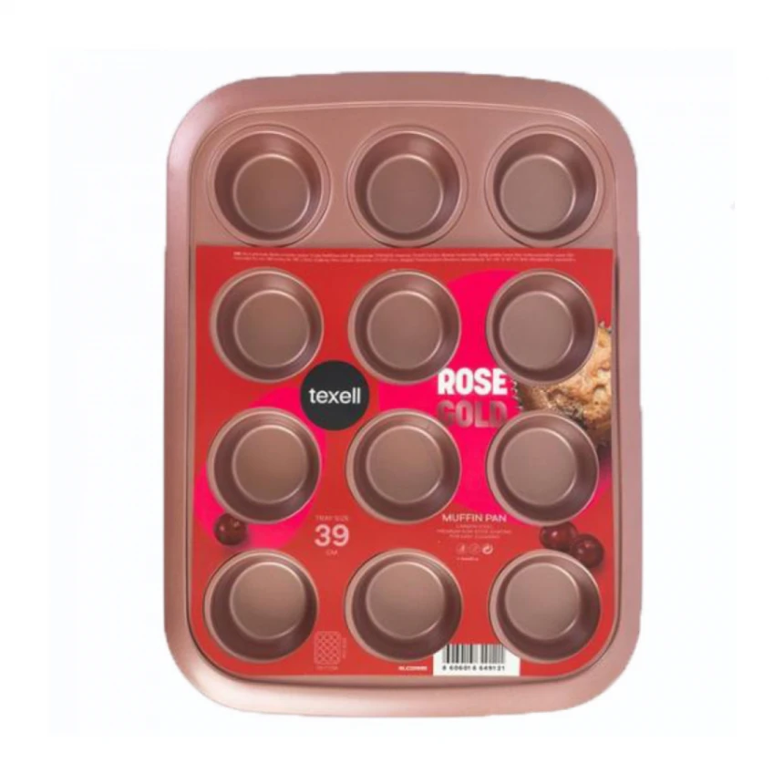 Modla za mafine i projice 12 rupa Texell Rose Gold TPRG-M320