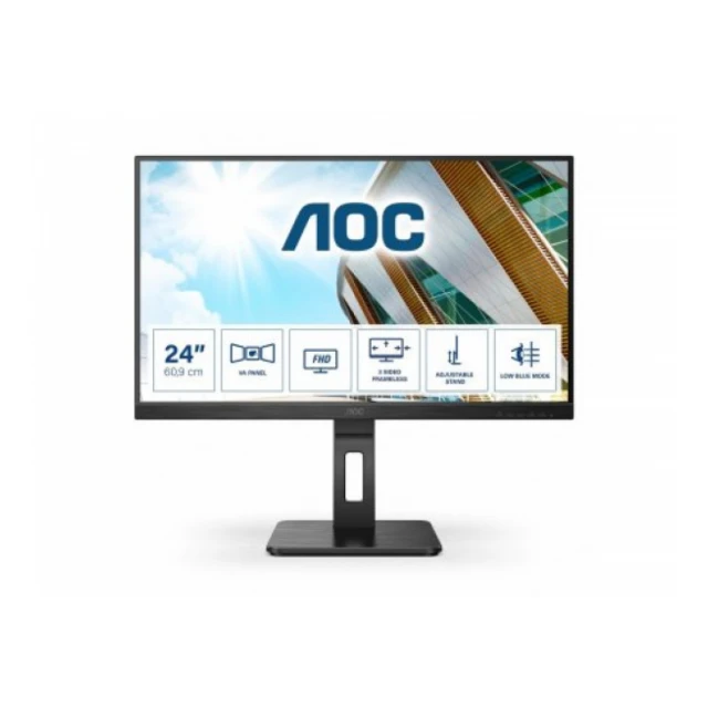 Monitor 23.8 AOC 24P2QM VA 1920x1080/75Hz/4ms/HDMI/DP/VGA/4xUSB/zvučnici