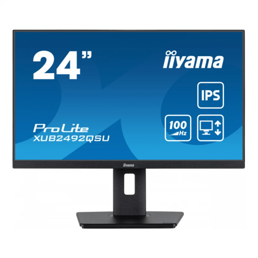 Monitor 23.8" Iiyama XUB2492QSU-B1 IPS 2560x1440/100Hz/0.5ms/HDMI/DP/USB/zvučni