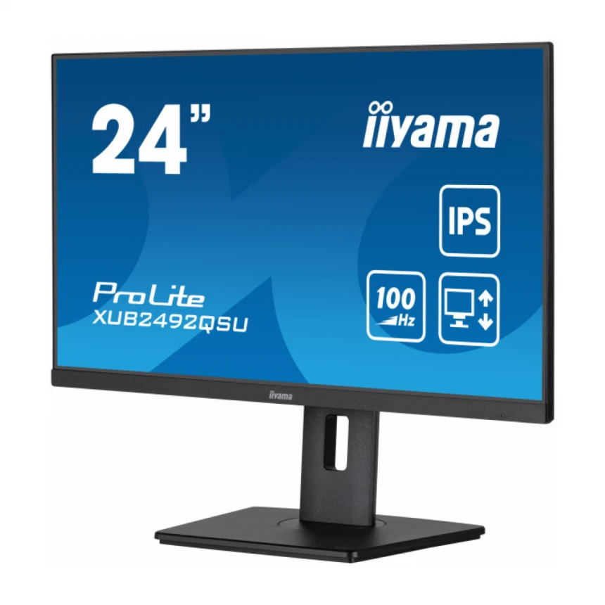 Monitor 23.8" Iiyama XUB2492QSU-B1 IPS 2560x1440/100Hz/0.5ms/HDMI/DP/USB/zvučni