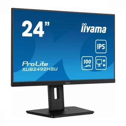 Monitor 24" Iiyama XUB2492HSU-B6 IPS 1920x1080/100Hz/0.4ms/HDMI/DP/USB/pivot/zvu