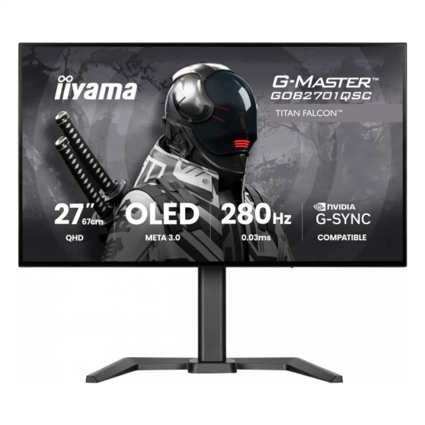 Monitor 27" Iiyama GOB2701QSC-B1 IPS OLED 2560x1440/280Hz/0.03ms/HDMI/DP/pivot