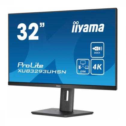 Monitor 31.5" Iiyama XUB3293UHSN-B5 IPS 3840x2160/60Hz/4ms/HDMI/DP/USB/RJ45/zvuč  