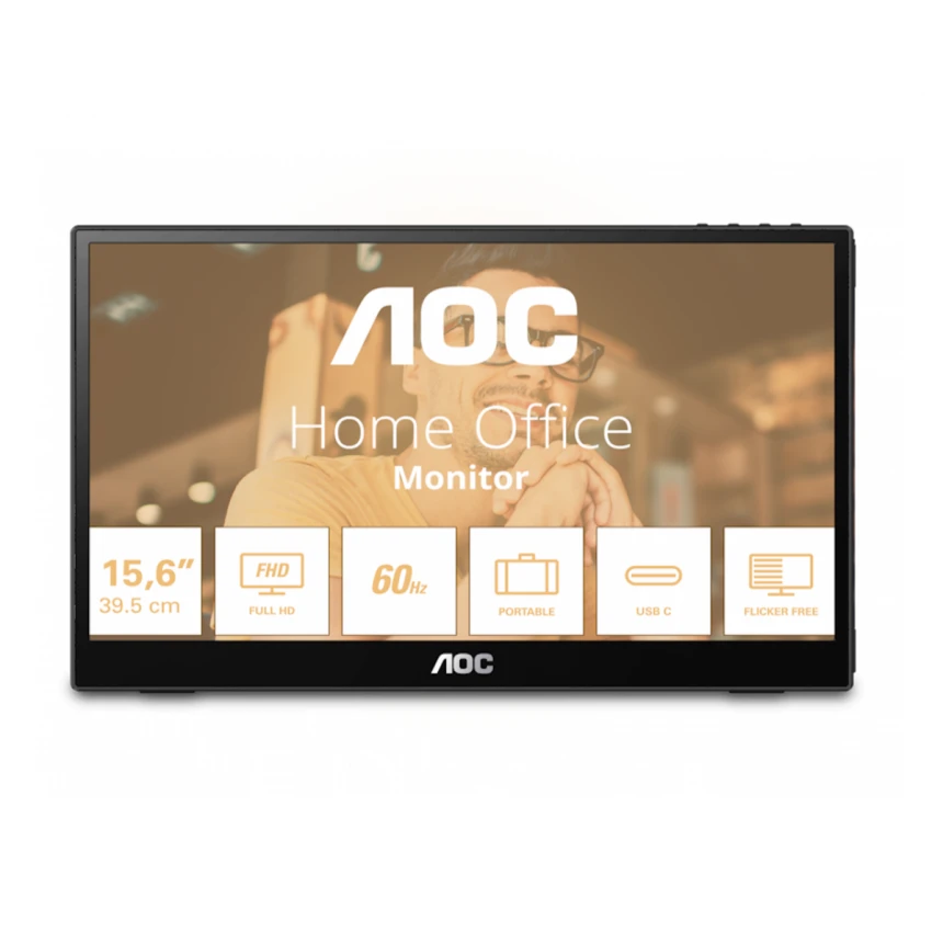 Monitor AOC 16T3EA 15,6"/IPS/1920x1080/60Hz/4ms GtG/USB C/prenosni/crna
