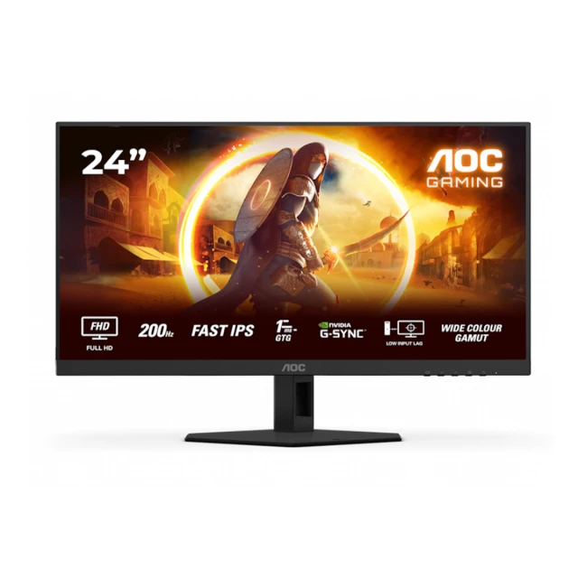 Monitor AOC 24G4HRE 23.8"/IPS/1920x1080/200Hz/1ms GtG/HDMIx2,DP/Gsync,freesync/zvucnici/crna