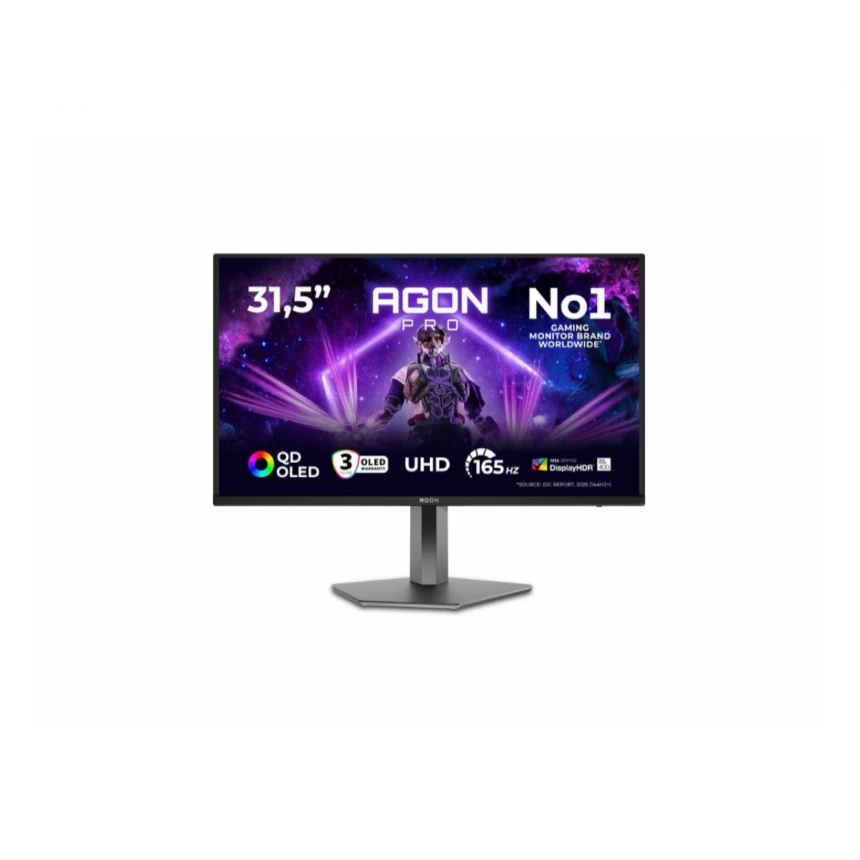 Monitor AOC AG326UD 31.5"/OLED/3840X2160/165Hz/0.03ms GtG/HDMIx2,DP/G-sync/VESA/zvucnici/crna