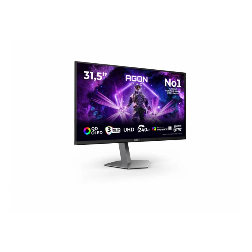 Monitor AOC AG326UZD2 31.5"/OLED/3840x2160/240Hz/0.03ms GtG/HDMIx2,DP,USB-C/G-sync/Pivot/visina/crna
