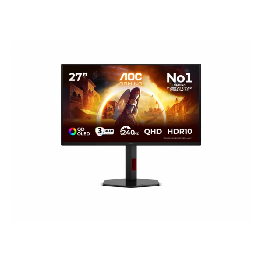 Monitor AOC Q27G4ZDR 26.5"/OLED/2560x1440/240Hz/0.03ms/HDMIX2,DP,USBx2/G-sync/VESA/crna