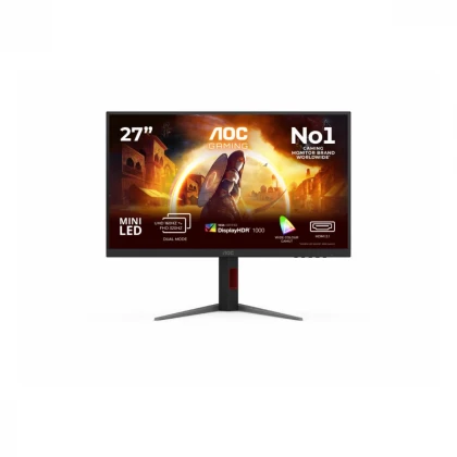 Monitor AOC U27G4XM 27"/IPS MiniLED/3840x2160/160Hz/1ms GtG/HDMI,DP,USB/Gsync/Pivot,visina/VESA/crna