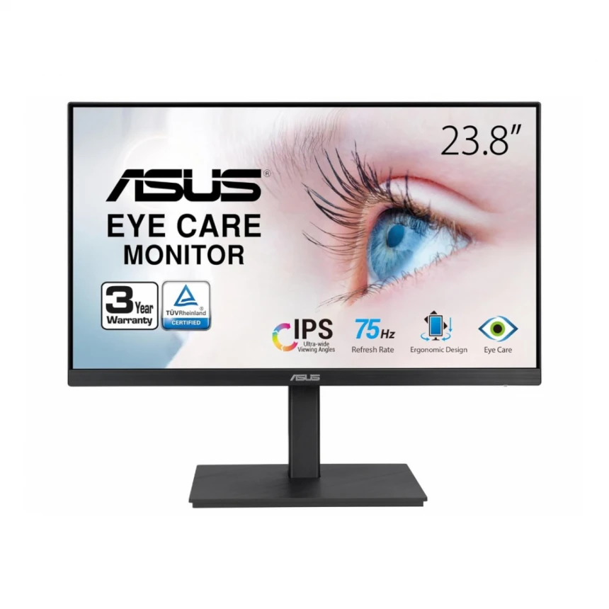 Monitor ASUS VA24EQSB 23,8"/IPS/1920x1080/75Hz/5ms GtG/VGA,HDMI,DP,USB/freesync/pivot/zvučnici