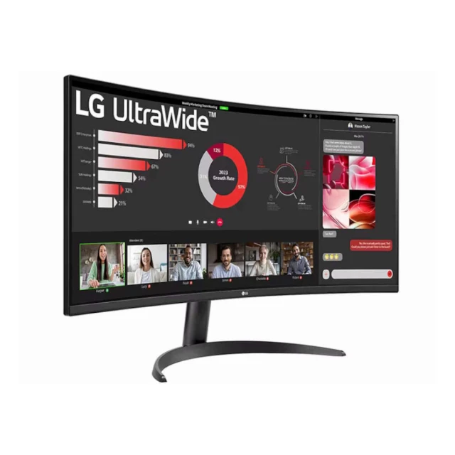 Monitor LG 34WR50QK-B.AEU 34"/VA,21:9,zakrivljen/3440x1440/100Hz/5ms GtG/HDMIx2,DP/crna