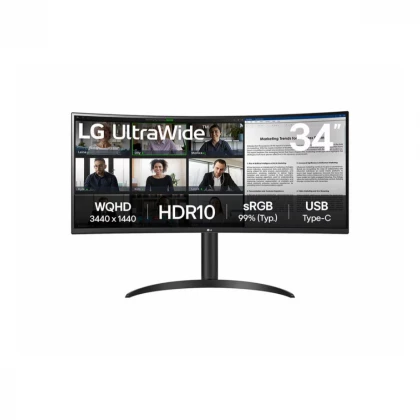 Monitor LG 34WR55QK-B 34"/VA,zakrivljen,21:9/3440x1440/100Hz/5ms GtG/HDMIx2,DP,USB/visina/VESA/crna