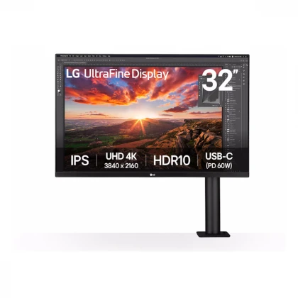 Monitor LG ERGO 32UN880K-B 31.5"/IPS/3840x2160/60Hz/5ms GtG/HDMIx2,DP,USB/pivot,visina/VESA/zvucnici