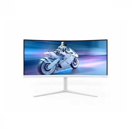 Monitor PHILIPS 34M2C5501A/00 34"/VA,zakrivljen,21:9/3440x1440/180Hz/1ms GtG/HDMIx2,DP,USB/bela