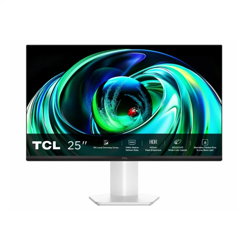 Monitor TCL 25G54 24,5"/IPS MiniLED/1920x1080/144Hz/5ms GtG/VGA,HDMI/VESA/belo-crna
