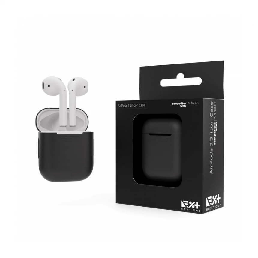 NEXT ONE AIRPODS BLACK SILICON CASE