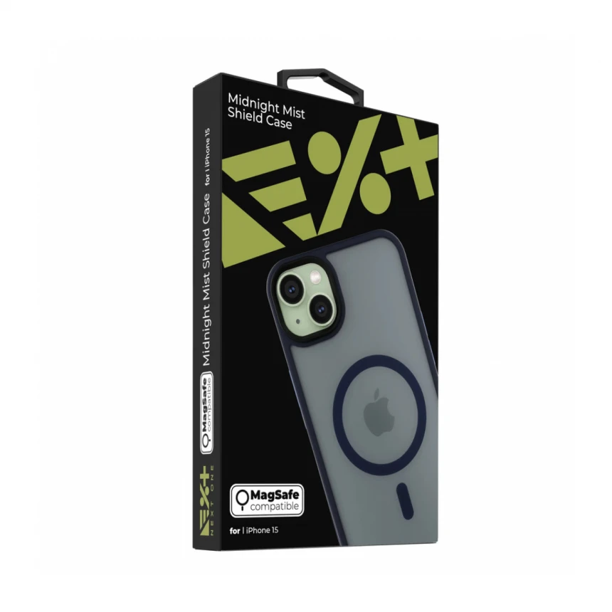 NEXT ONE mist shield case MagSafe compatible for iPhone 15 | Midnight