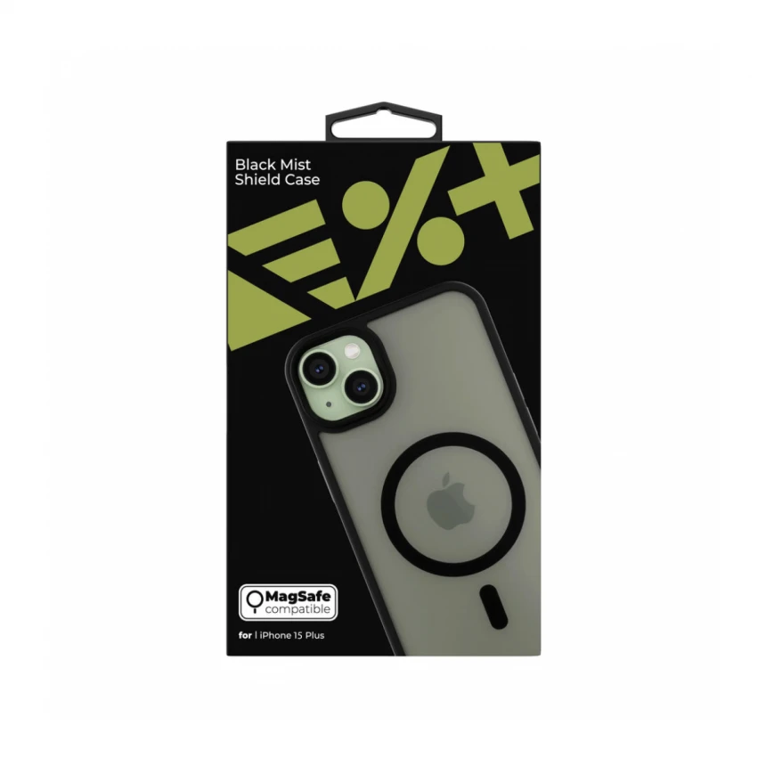 NEXT ONE mist shield case MagSafe compatible for iPhone 15 Plus | Black