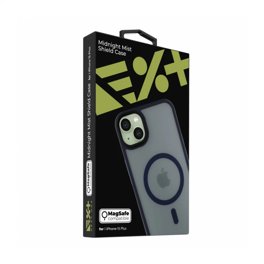 NEXT ONE mist shield case MagSafe compatible for iPhone 15 Plus | Midnight
