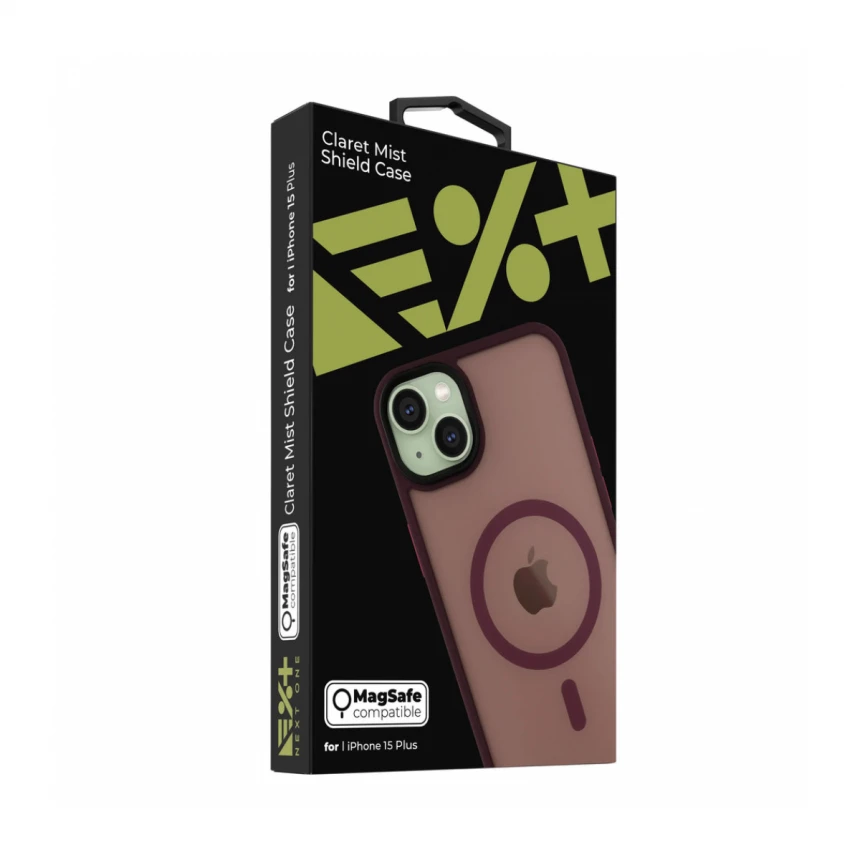 NEXT ONE mist shield case MagSafe compatible for iPhone 15 Plus | Claret