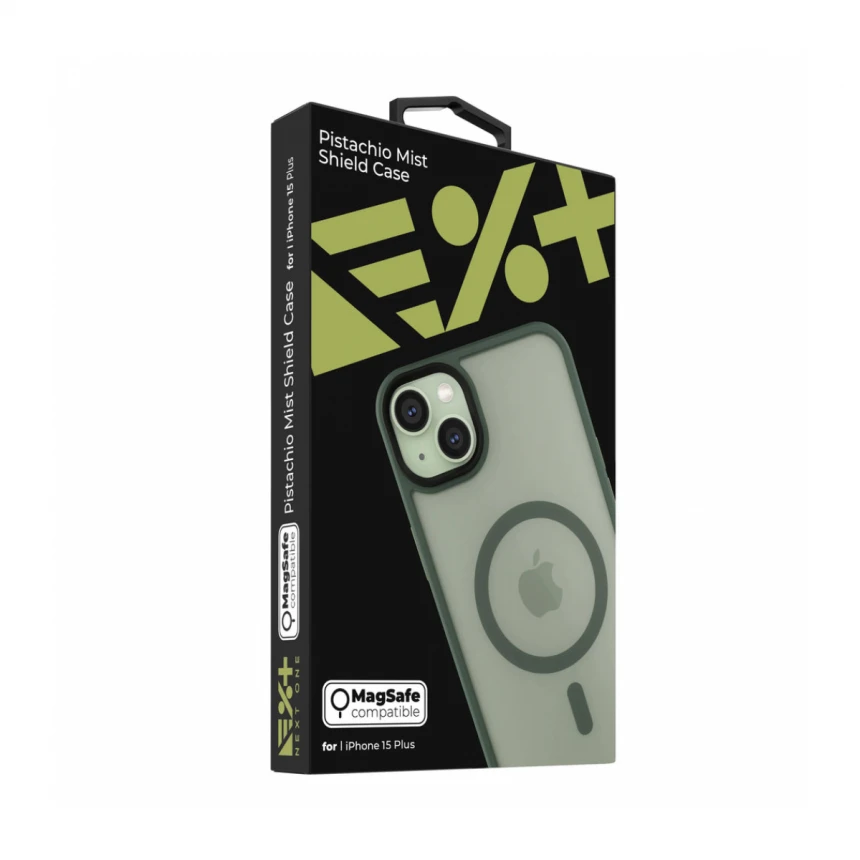 NEXT ONE mist shield case MagSafe compatible for iPhone 15 Plus | Pistachio