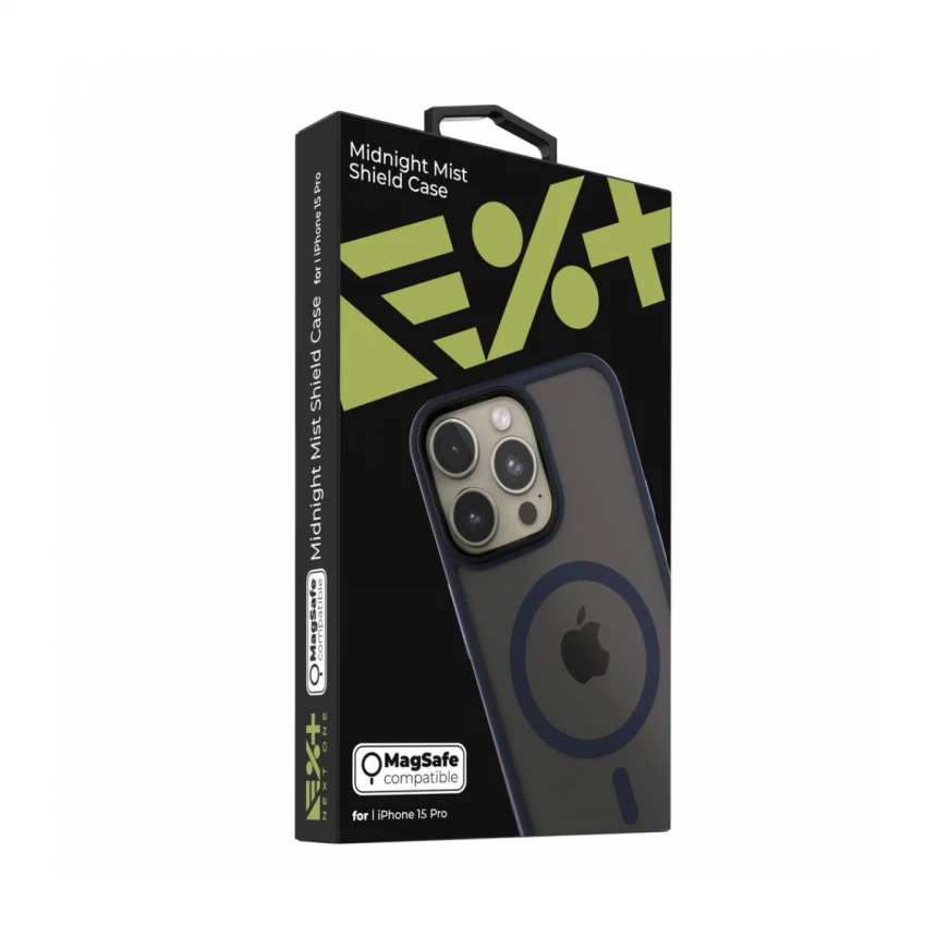 NEXT ONE mist shield case MagSafe compatible for iPhone 15 Pro | Midnight