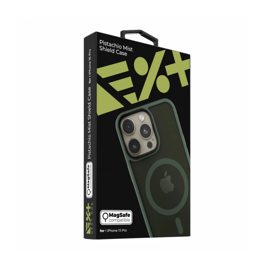 NEXT ONE mist shield case MagSafe compatible for iPhone 15 Pro | Pistachio