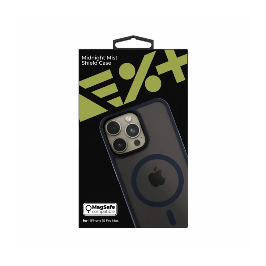 NEXT ONE mist shield case MagSafe compatible for iPhone 15 Pro Max | Midnight
