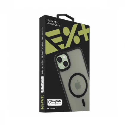 NEXT ONE mist shield case MagSafe compatible for iPhone 15 | Black