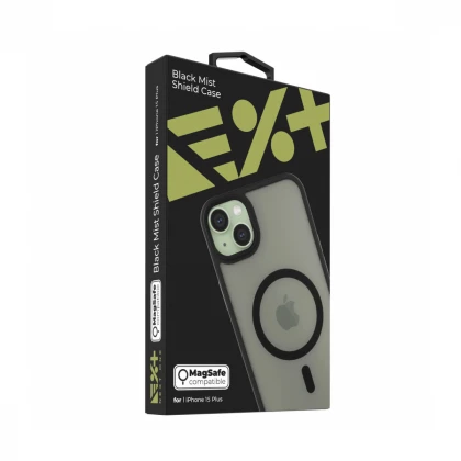 NEXT ONE mist shield case MagSafe compatible for iPhone 15 Plus | Black