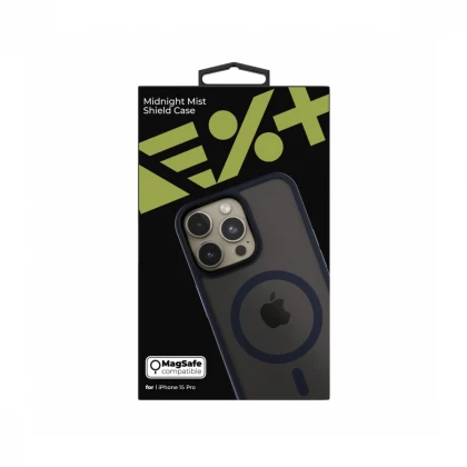 NEXT ONE mist shield case MagSafe compatible for iPhone 15 Pro | Midnight