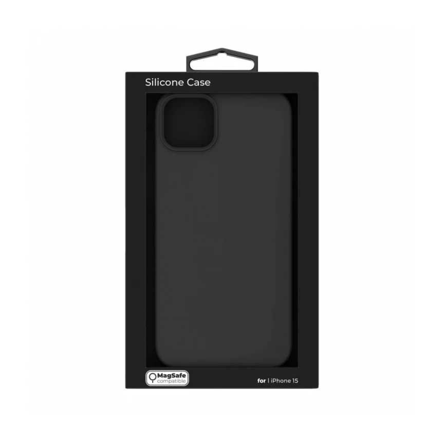 NEXT ONE silicone case MagSafe compatible for iPhone 15 | Black