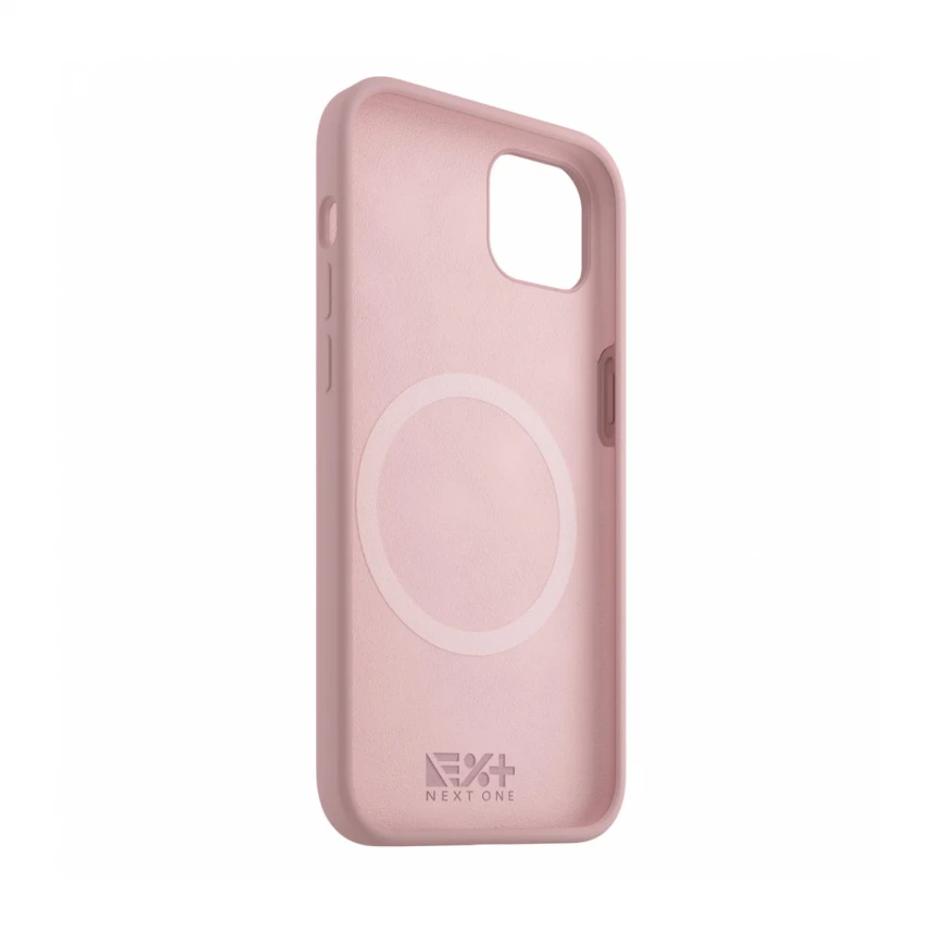 NEXT ONE silicone case MagSafe compatible for iPhone 15 Plus | Pink