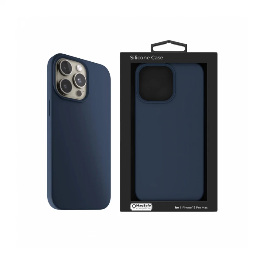NEXT ONE silicone case MagSafe compatible for iPhone 15 Pro Max | Royal Blue