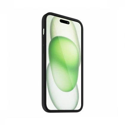 NEXT ONE silicone case MagSafe compatible for iPhone 15 | Black