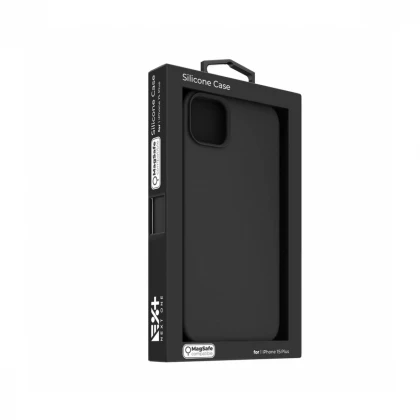 NEXT ONE silicone case MagSafe compatible for iPhone 15 Plus | Black