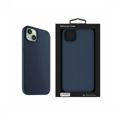 NEXT ONE silicone case MagSafe compatible for iPhone 15 Plus | Royal Blue