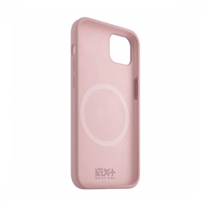 NEXT ONE silicone case MagSafe compatible for iPhone 15 Plus | Pink