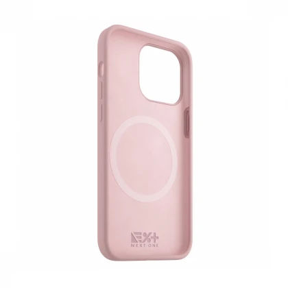 NEXT ONE silicone case MagSafe compatible for iPhone 15 Pro | Pink